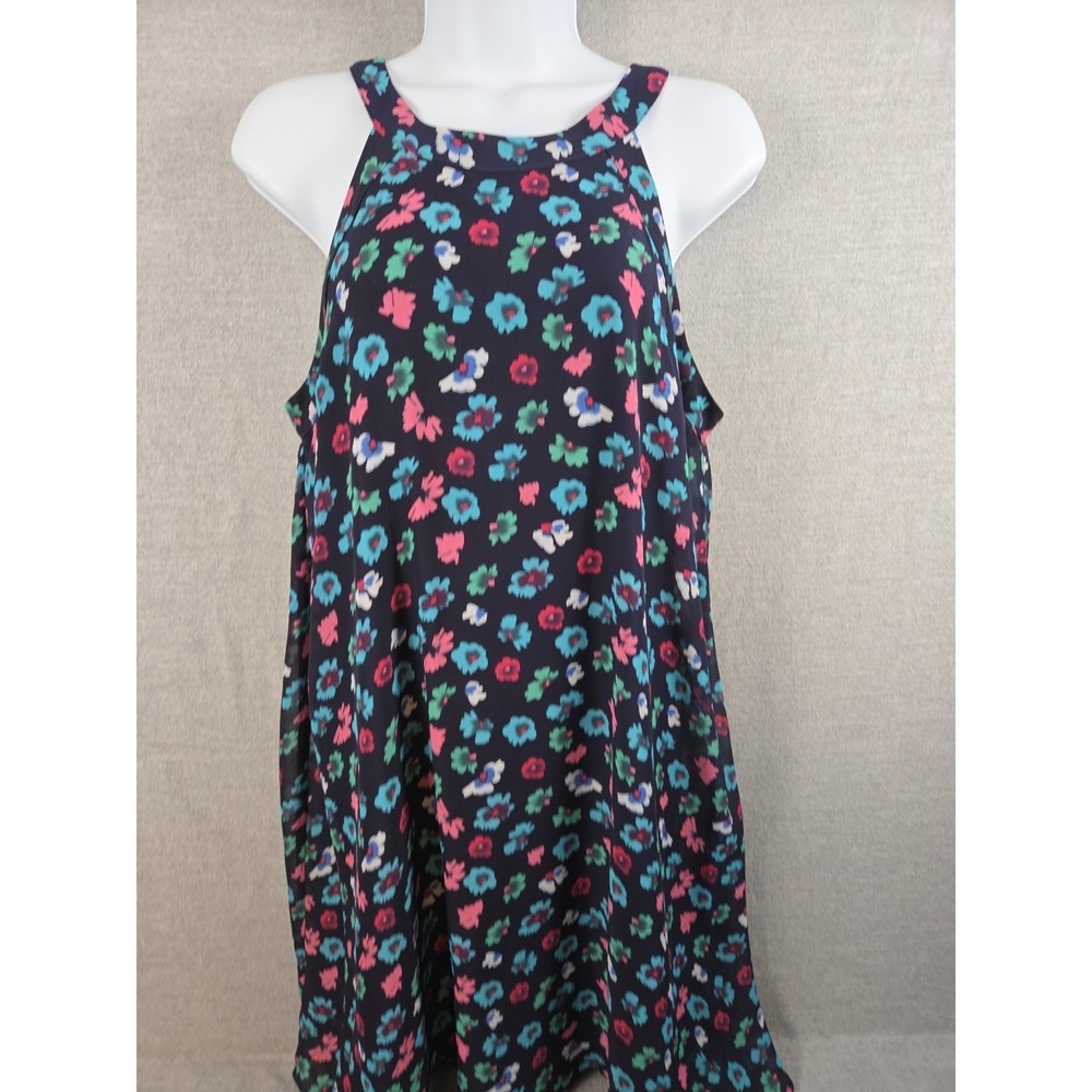Betsey Johnson 8 Floral Sleeveless Halter Neck Swing Dress Cottagecore Lined